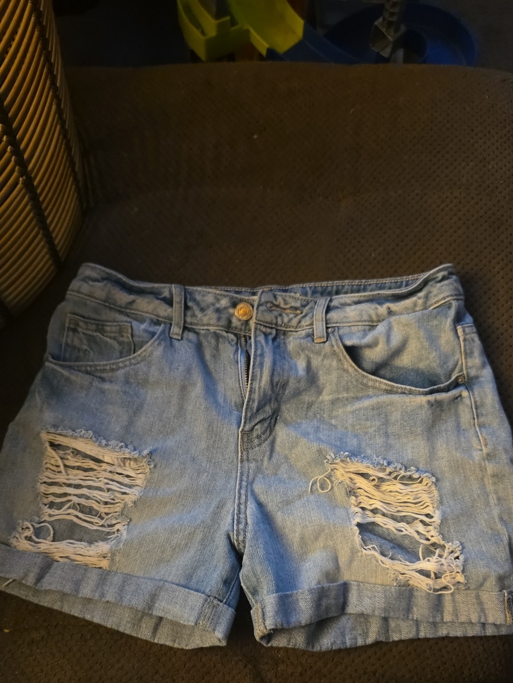 Light Blue Distressed Women's Denim Shorts- Forever 21